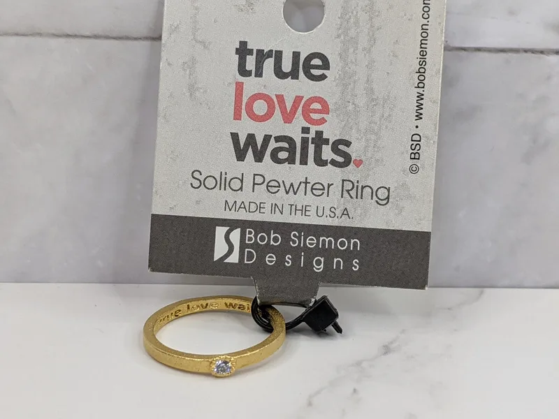 True Love Waits Golden Pewter Ring