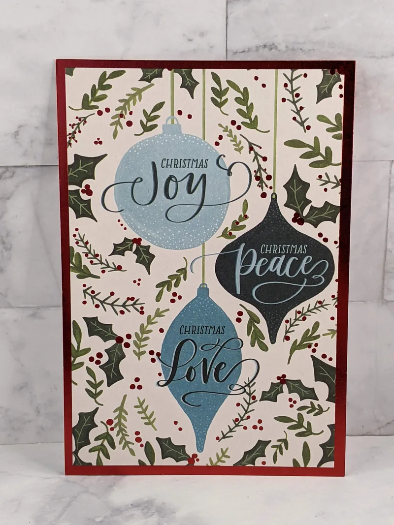 Joy Peace Love Christmas Card