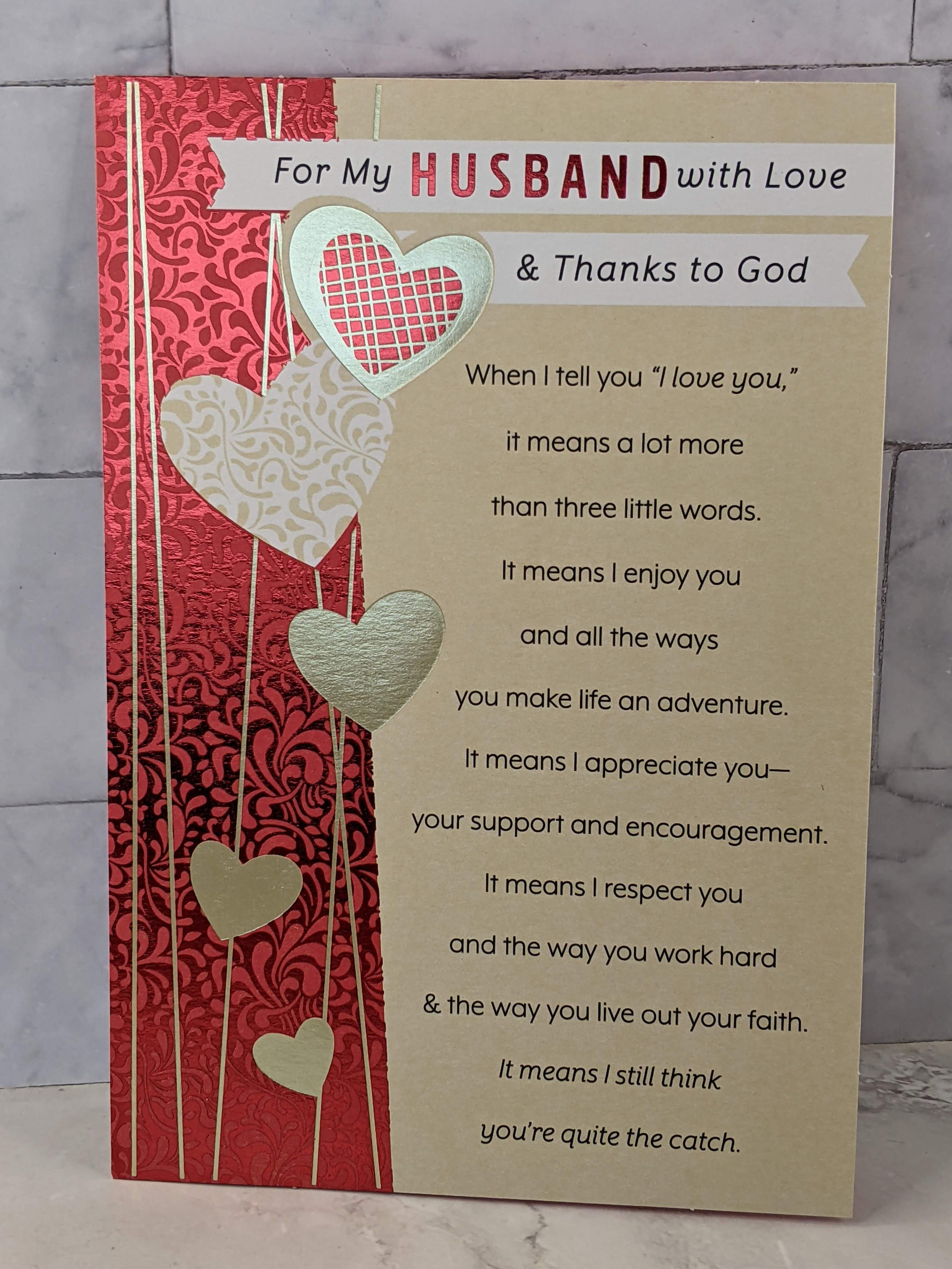 For My Husband with Love Valentine Card