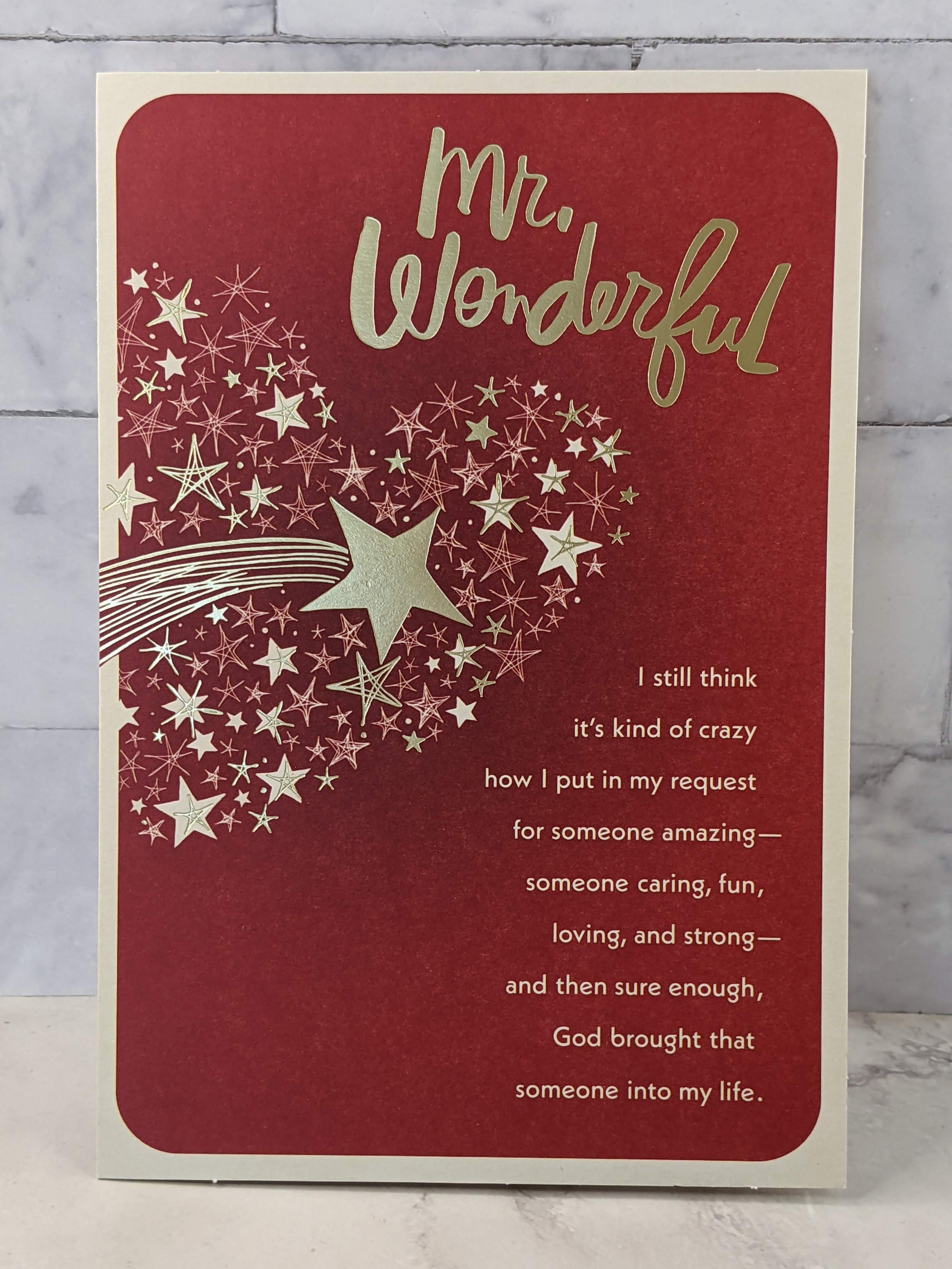 Mr Wonderful Valentine Card for Husband
