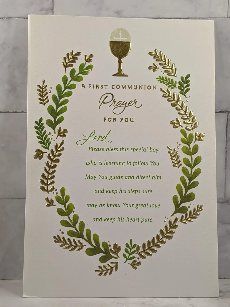 First Communion Card Prayer for Boy
