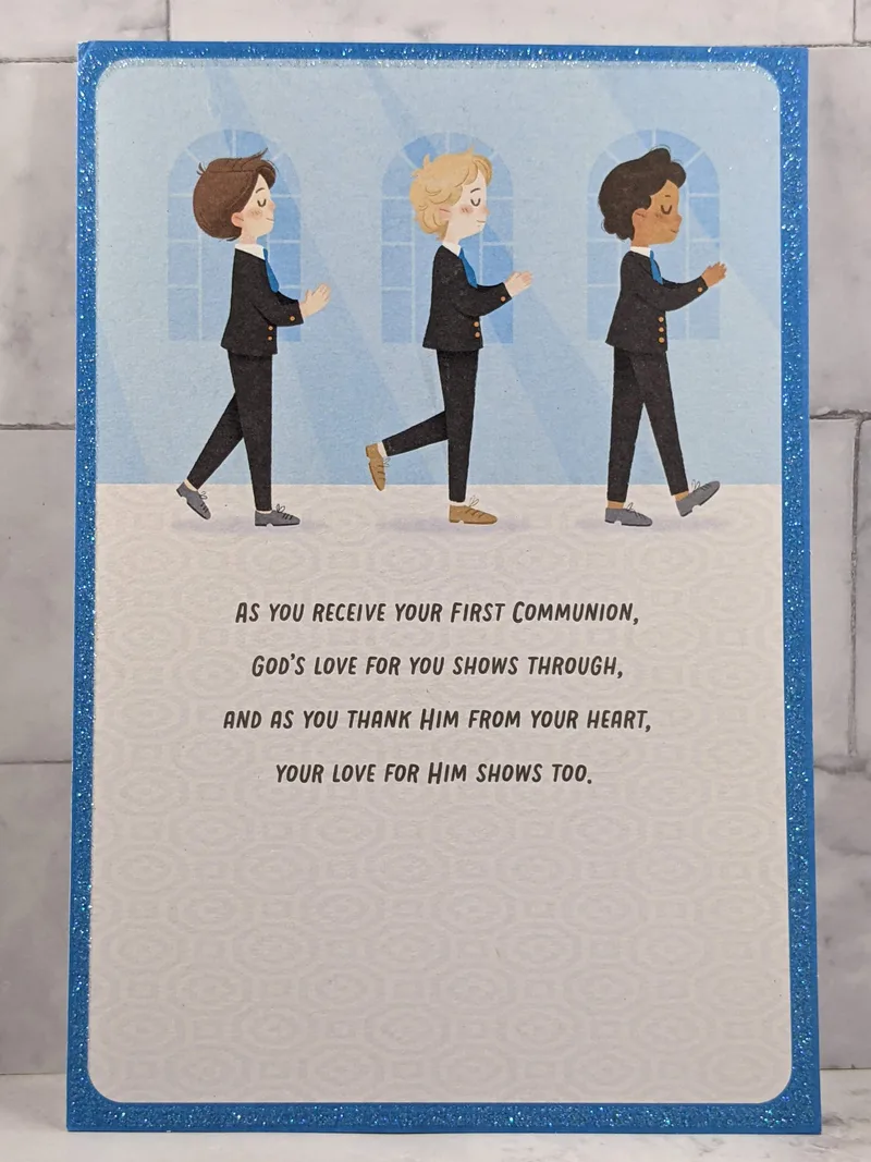Receiving First Communion Card for Boy