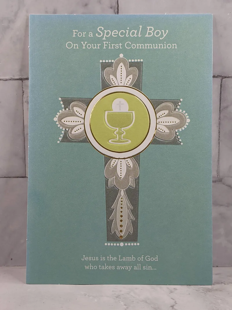 Blessed First Communion Card for Him