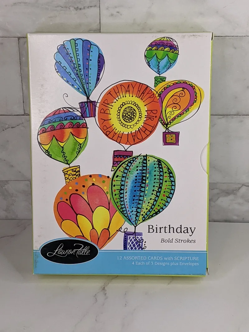Birthday Bold Strokes Boxed Cards