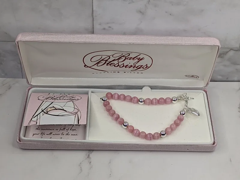 Pink Baby Blessings Mother's Bracelet (SS)