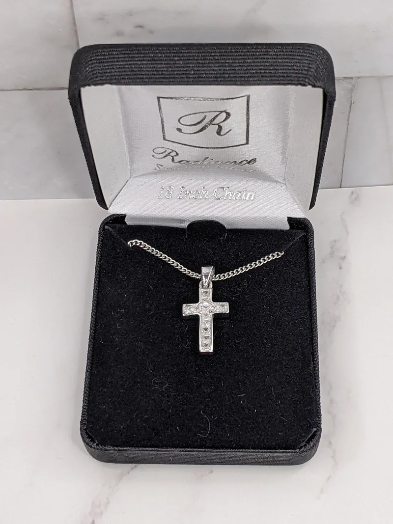 Radiance Rhinestone Cross Necklace (SS)