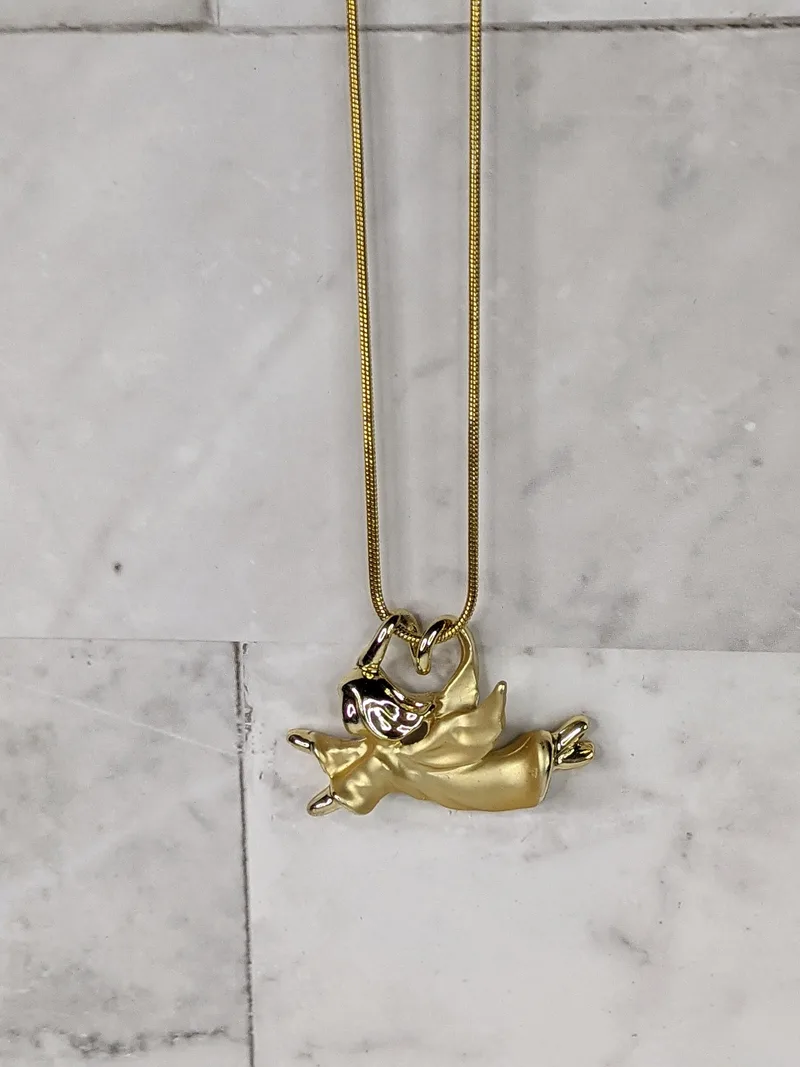 Heavenly Angel Gold Toned Necklace