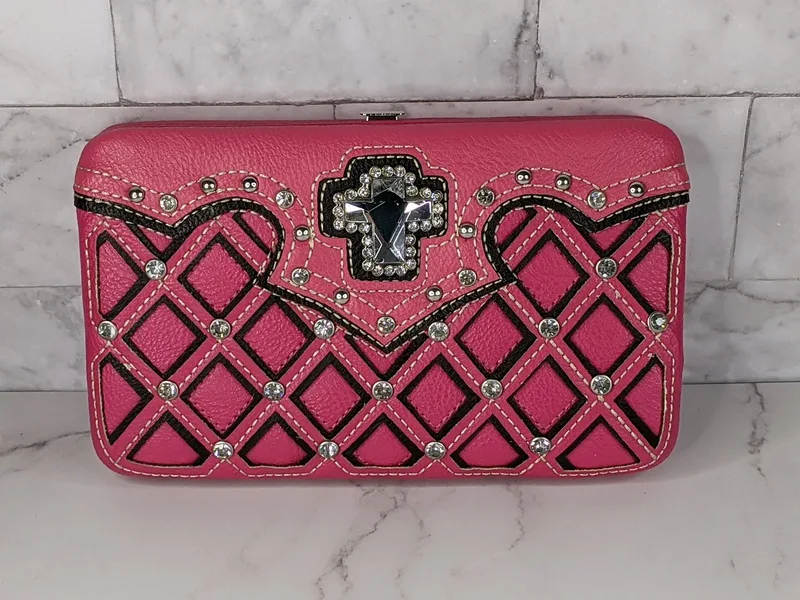 Pink Cross Gem Wallet