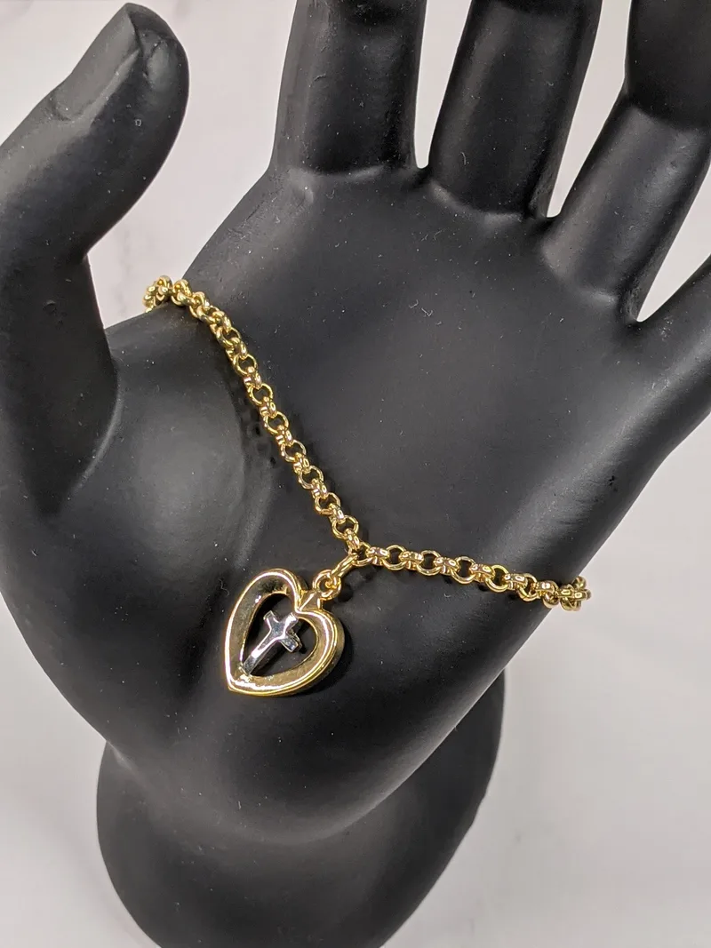 Heart Cross Mom Bracelet