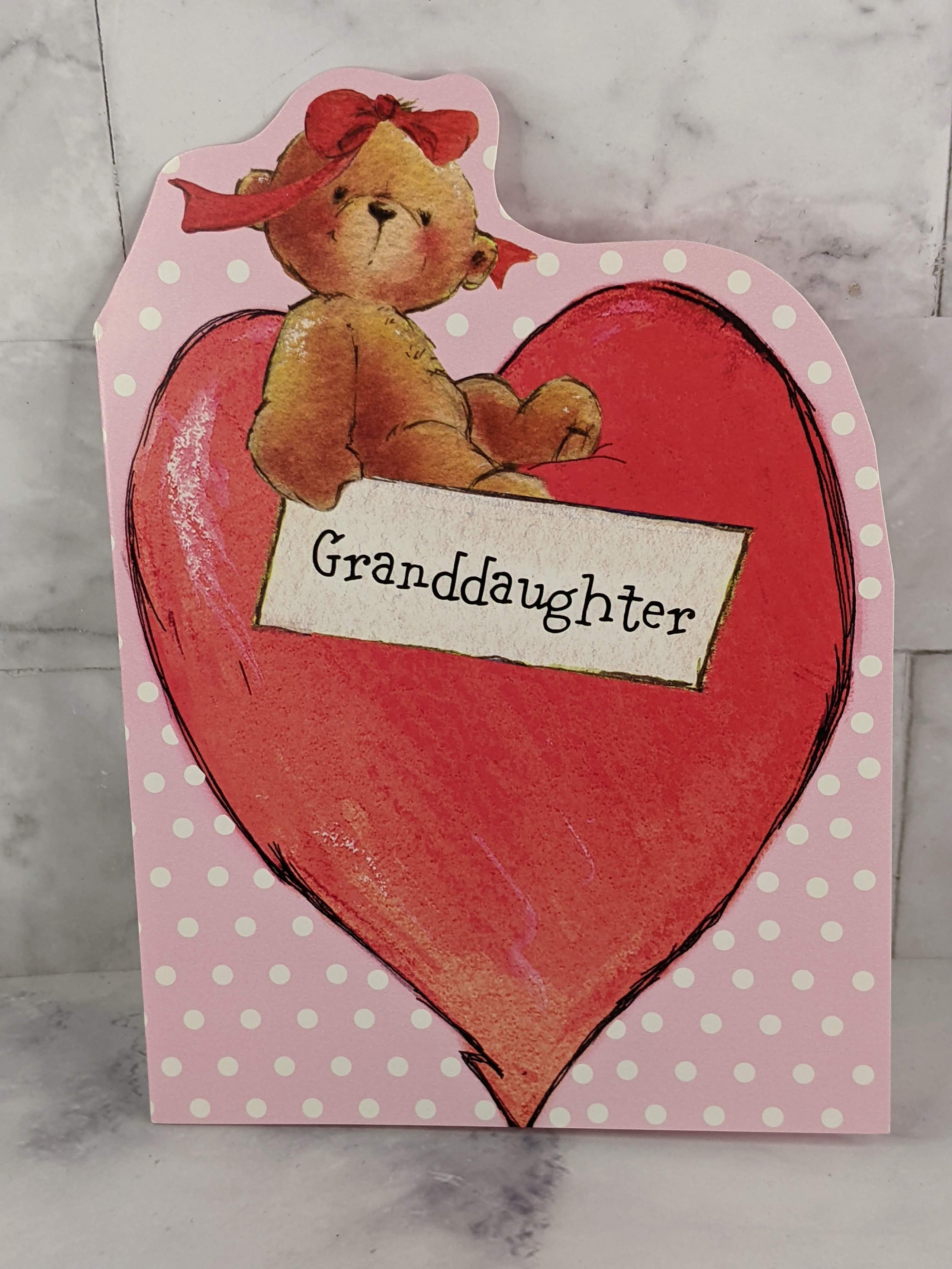 Granddaughter Bear Valentine Card