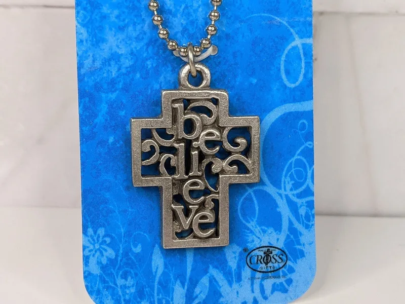 Believe Cross Necklace & Bookmark