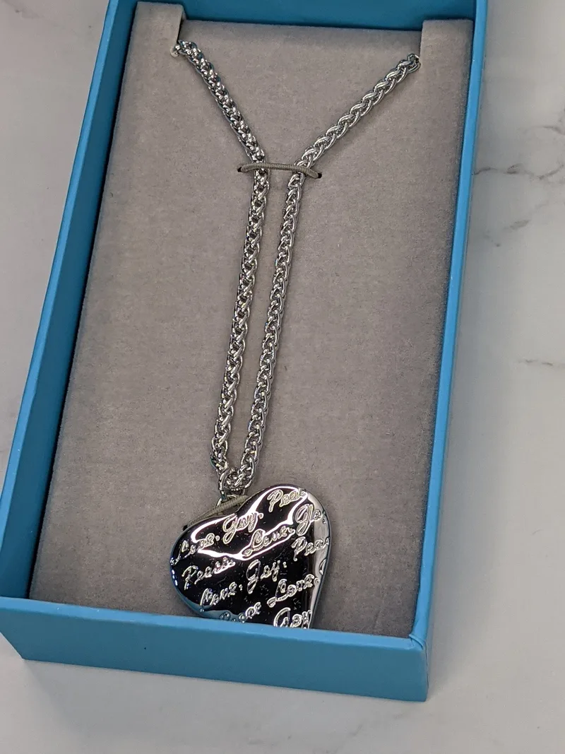 Love Joy Peace Heart Necklace