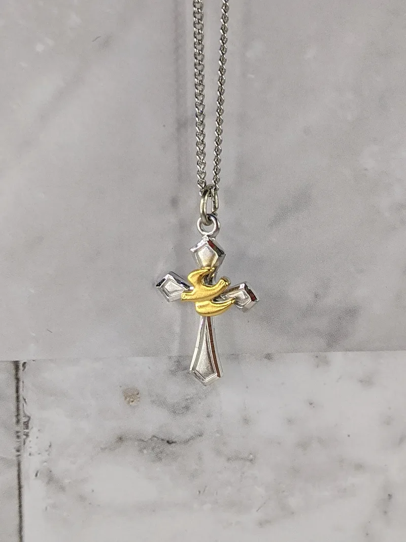 Dove Cross Necklace (SS)