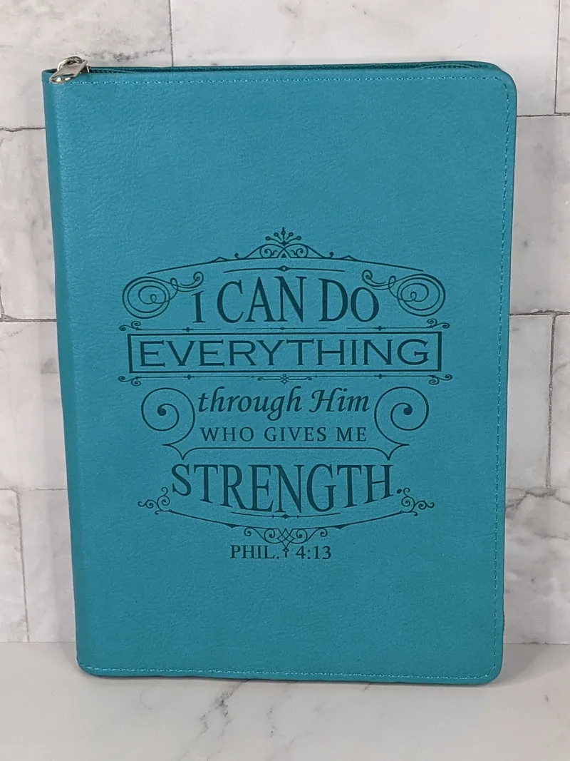 He Gives Me Strength Zippered Journal