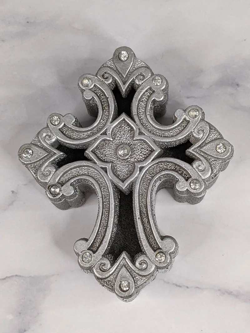 Silver Cross Trinket Box