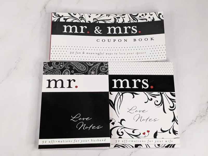Mr. and Mrs. Set of Love Notes and Coupon Book
