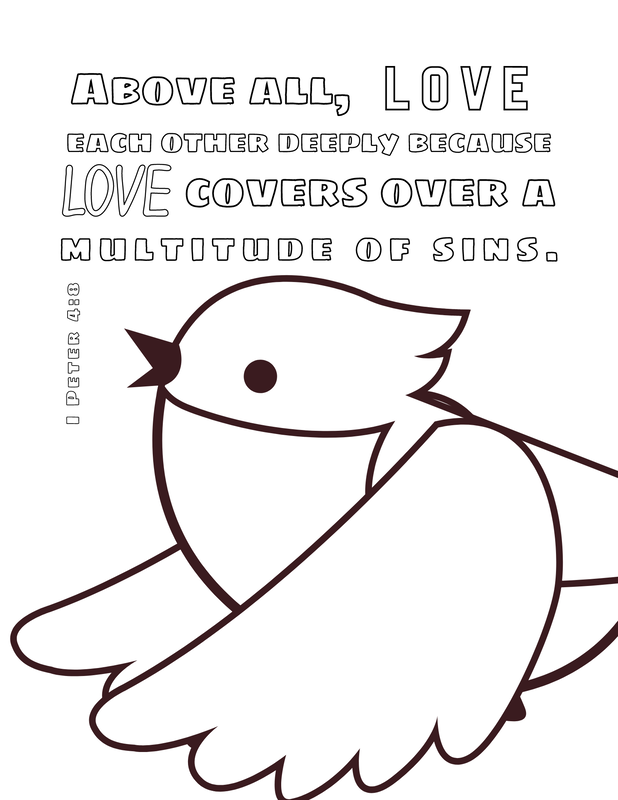 Bird Scripture Coloring Page