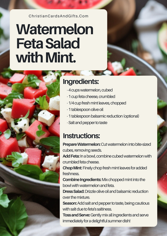 Watermelon feta salad with mint recipe.