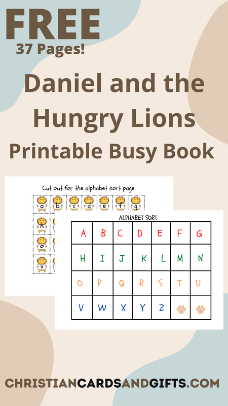 Printable Quiet Busy Book about Daniel