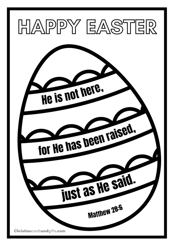 Happy Easter Coloring Scripture Activity Sheet - Free Printable