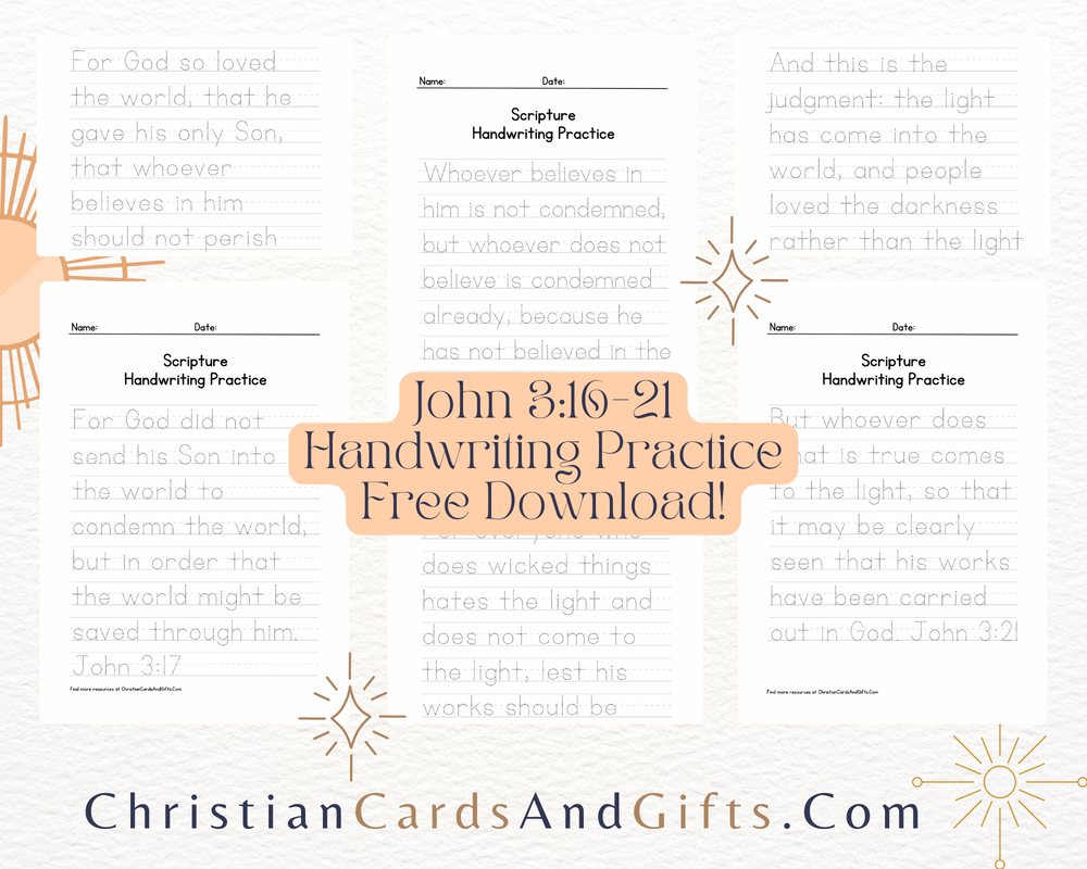 Free Printable Scripture Handwriting Practice Activity