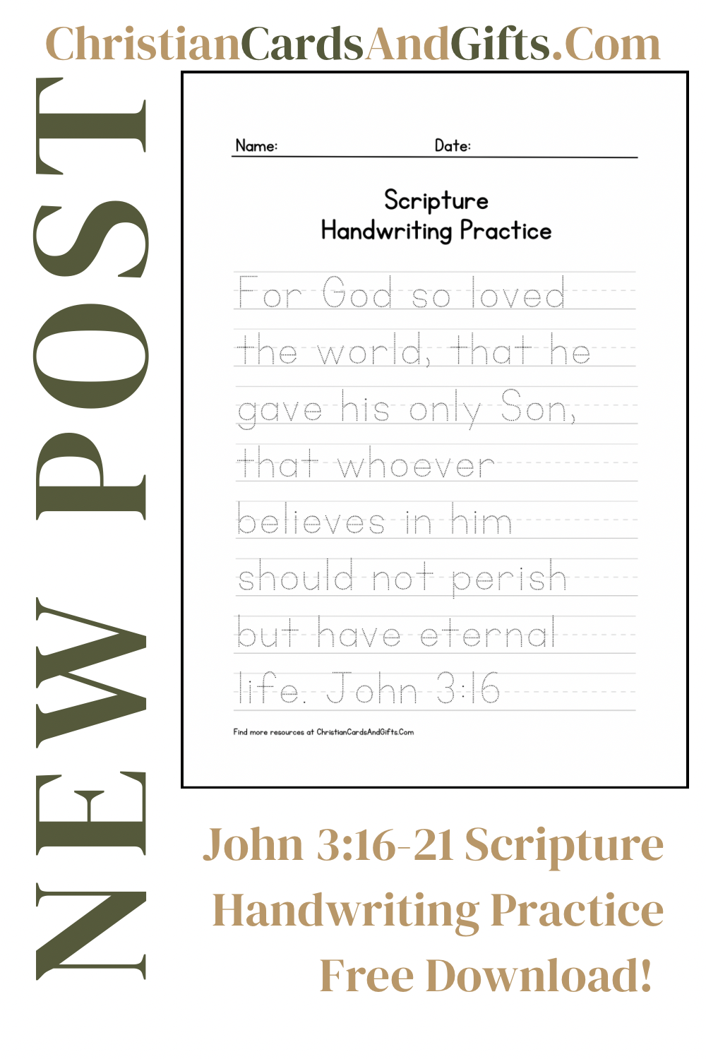Scripture Handwriting Practice Sheets