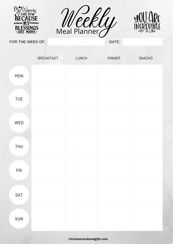 Print Your Own Meal Planner Sheet