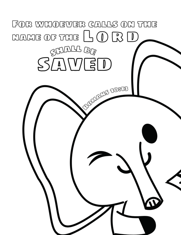 Elephant Scripture Coloring Page