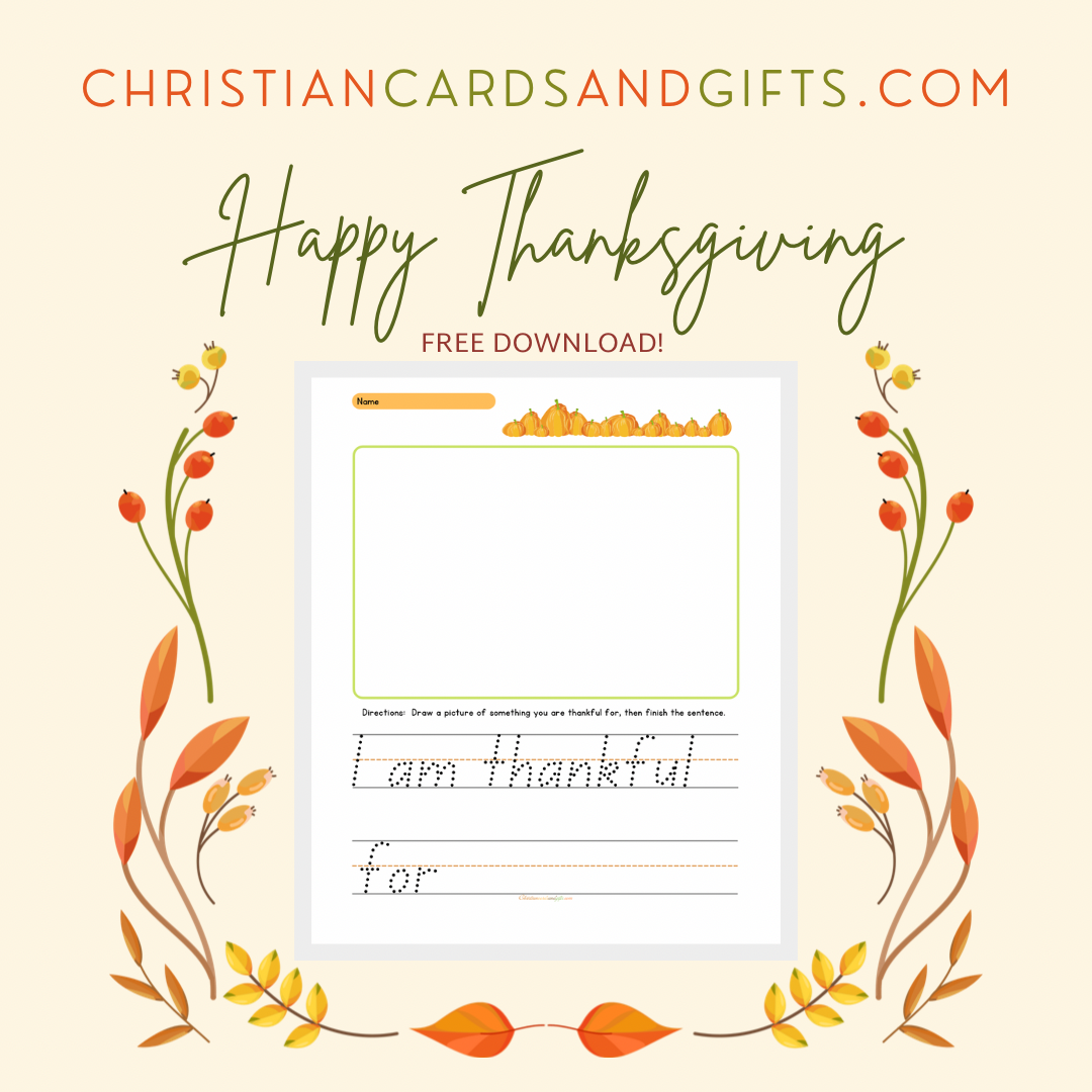 I am thankful for... Thanksgiving Activity Printable