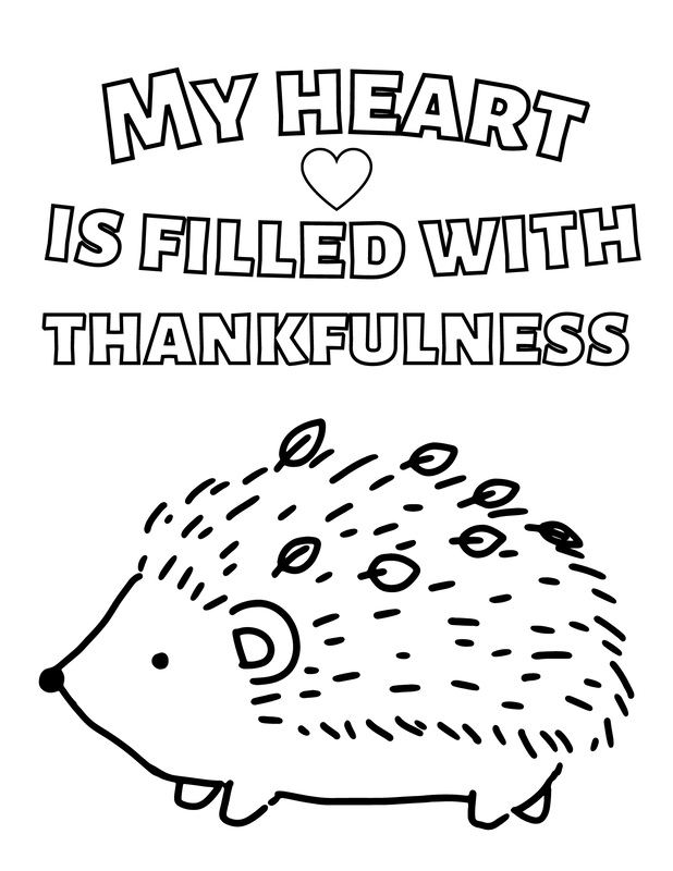 My Heart is Filled with Thankfulness (Coloring Sheet)